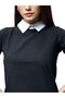 Women Collar Neck Half Sleeves Solid Boxy Loose Blouse (Moaw14Tp01) - 6