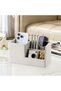 Desk Pen Organiser, Faux Leather Multi-Section Caddy, Pu Leather Multi-function Storage Box Pen/Penc - 5