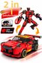 335-Piece Transformable Robot Race Car Building Set with 2-in-1 Snap-and-Release Building Blocks - 2