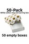 Set of 50 White Cotton Ring and Earring Storage Boxes