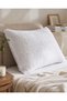 White Single Pillowcase with Quilted Patterned Design, Solid Color - 6