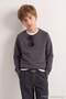 Anthracite Girls'/Boys' Basic Soft Touch Knit Crew Neck Long-Sleeve Sweatshirt TKDAW27SW00113