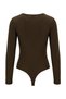 Khaki Plain V-Neck Long Lace Detailed Bottom Snap Knitted Sandy Stylish/Night Body Tpraw25Bd00007 - 4
