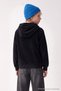 Black Boys' Plain-Knit Long-Sleeve Hooded Sweatshirt TKDAW27SW00056 - 3