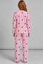 Women's Heart-Shaped Comfortable Fit Two-Piece Pink Pajama Set 4768 - 3