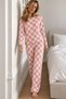 Women's Striped Comfort Fit Pink Pajama Set - 6