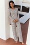 Women's Stylish Stretchy Gray Pajama Set - 2