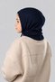 Navy Blue Youth Lace-Up Balaclava with Neck Warmer, Knitted, Plain, 2325_02. - 4