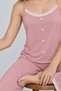 Women's Lace V-Neck Pink Pajama Set 4741 - 5