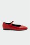 Rovva Red Mary Jane Women's Flats with a Square Toe and Buckle Detail. - 2