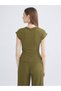 Rmz Gi̇yi̇m Farkiyla Zero Roba Collar Textured Women's Bodysuit - 5