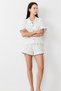Women's Relaxed Elastic White Pajama Set - 2