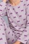 Women's Striped Comfortable Patterned Double Purple Pajama Set 4809 - 5