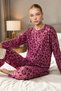 Women's Striped Regular Fit Lilac Pajama Set 4764 - 5
