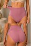 Women's Gathering High Elastic 5-Piece Panties Dusty Rose - 6