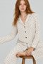 Women's Long Sleeve Comfortable White Pajama Set 4758 - 3