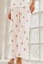 Women's Young Loose Yarn-Dyed Off-White Pajama Set - 4