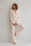 Women's Shirt Collar Buttoned Nightwear White Pajama Set - 5
