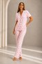 Women's Short Sleeve Comfortable Fit Stylish Pink Pajama Set