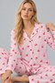 Women's Cherry Patterned Gingham Pink Pajama Set 4793 - 2