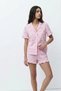 Women's Patterned Trendy Pink Pajama Set - 5