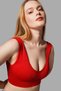 Seamless Gathering Padded Bra Without Underwire 5040 Red - 4