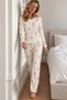 Women's Comfort Casual Ecru Pajama Set - 6