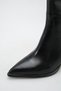 Women's Black Boots, Pointed Toe, Chunky Heel, Zippered, Stylish Ankle Boots. - 4