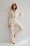 Women's Shirt Collar Buttoned Nightwear White Pajama Set - 6