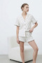 Women's Premium Ruffled White Pajama Set - 5