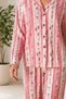 Women's Patterned Relaxed Pink Pajama Set 4658 - 5