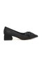 Mila Black Satin with Bow Detail (4 cm) Pointed Toe Heeled Shoes - 2