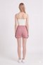 Pink Acid-Wash 100% Cotton Mini Shorts with Drawstring Waist and Elastic Cuff | Knit Fabric, Relaxed Fit, Casual - 4