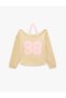 Brushed Comfortable Fit Boat Neck Long Sleeve Layered Printed Sweatshirt