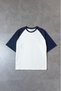 Crupt Oversize Navy Blue Raglan White Men's T-Shirt - 4