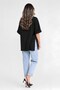 Black Oversized Long-Sleeve T-Shirt with Double Sleeves and Side Slits | Cotton Basic Crew Neck Single Jersey Fabric - 6