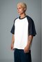 Crupt Oversize Navy Blue Raglan White Men's T-Shirt - 3