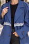 Lace Detailed Striped Trench Coat - 5