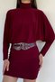 Bat Sleeve Belted Dress - 2