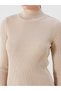 Trendy Picks from Kübra Butik: Half-Sleeve Crew-Neck Knit Dress with Yoke Detail - 4