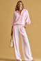 Gülseli Women's Half-Zip Striped Knit Sweater and Pants Set. - 4