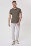 Miless men's polo collar t-shirt khaki