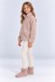 Girls' Detailed Plush Jacket with Zip Detail, Soft-Textured Design, and Mock Neck—Winter Cardigan Ak4176 - 3
