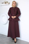 Trend style front snap jacket elastic hem hijab two-piece set