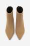 Women's Pointed Toe, Slim Leg, High Heel, Zip-Up Boots by Derlis in Light Taupe Suede - 7
