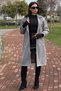 Lined Double-Breasted Collar Women's Cashmere Coat - 2