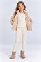 Girls' Detailed Plush Jacket with Zip Detail, Soft-Textured Design, and Mock Neck—Winter Cardigan Ak4176 - 3