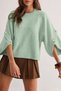 Gülseli Crew Neck Knit Sweater with Button Detail. - 4