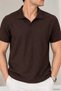 Polo Collar Self-Patterned Men's T-Shirt - 3