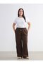 LCW Vision Brown Muslin Plain Loose & Oversized Wide-Leg Women's Pants—The ALITA CITY Difference - 3